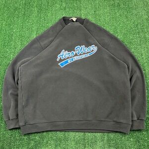 VTG Aero-Wear Aeropostale Crewneck Sweatshirt Mens XL Faded Black Distressed Y2K